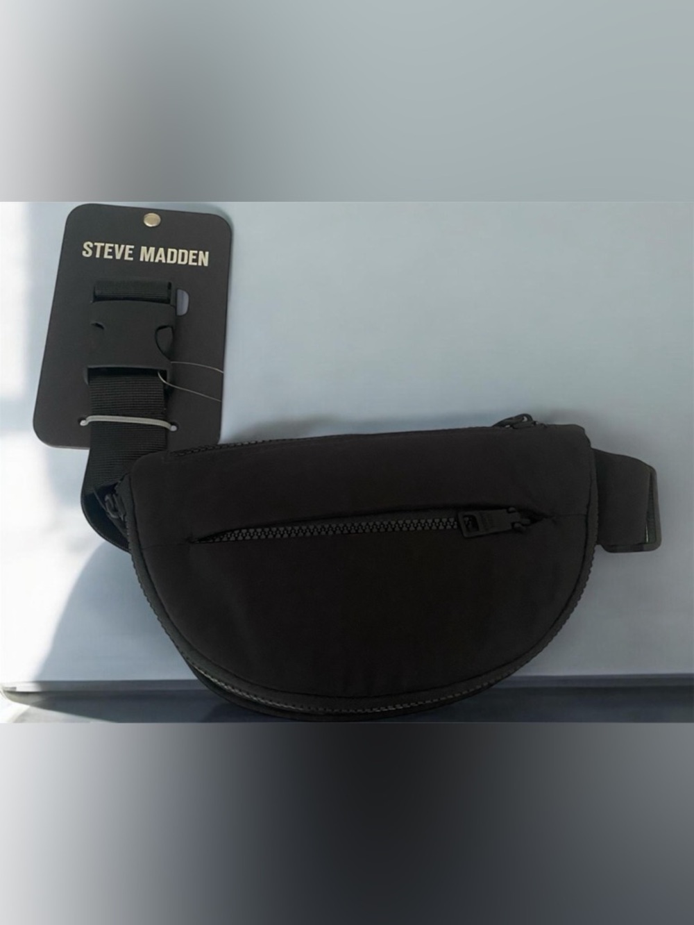 Steve Madden Black Crescent Waist Bag